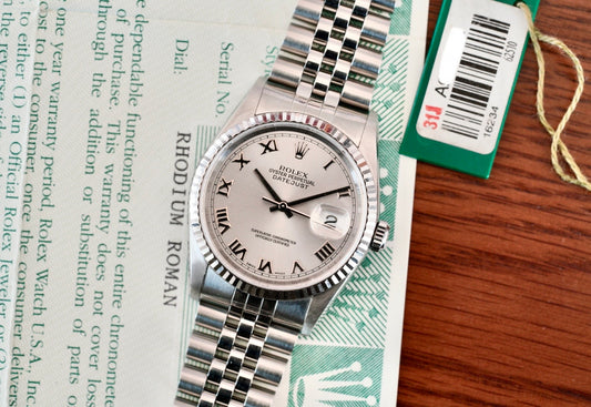 (16234) 1999 Rolex Datejust 36mm ‘Rhodium Roman’