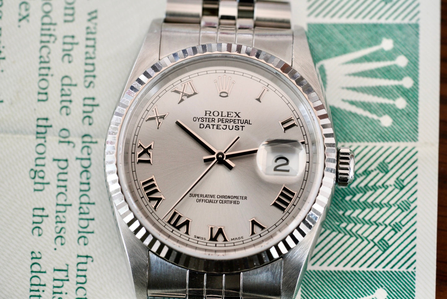 (16234) 1999 Rolex Datejust 36mm ‘Rhodium Roman’