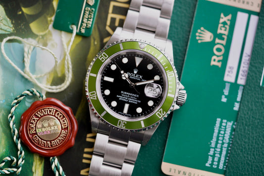 (16610LV) 2007 Rolex Submariner Date “Kermit” B3 Lime Bezel