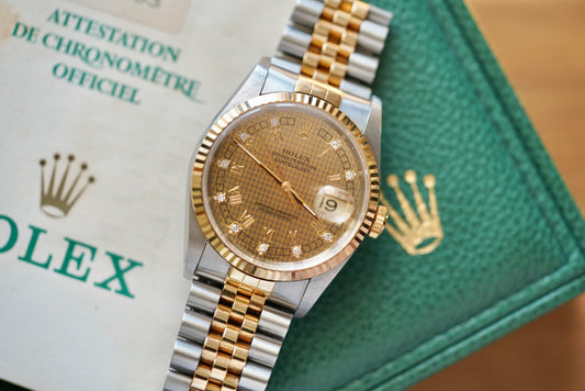 (16233) 1989 Rolex Datejust 36mm Diamond Dial ‘Houndstooth’