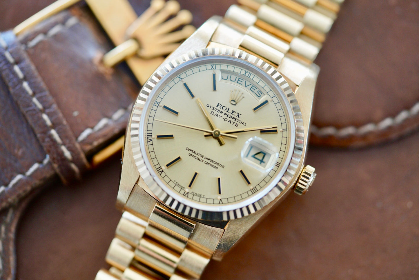 (18038) 1980 Rolex Day-Date 36mm Spanish Day Wheel