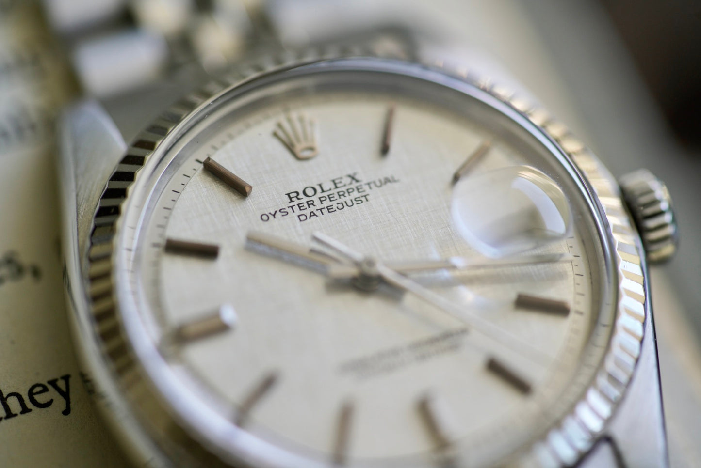 (1601) 1972 Rolex Datejust 36mm ‘Linen’ Dial