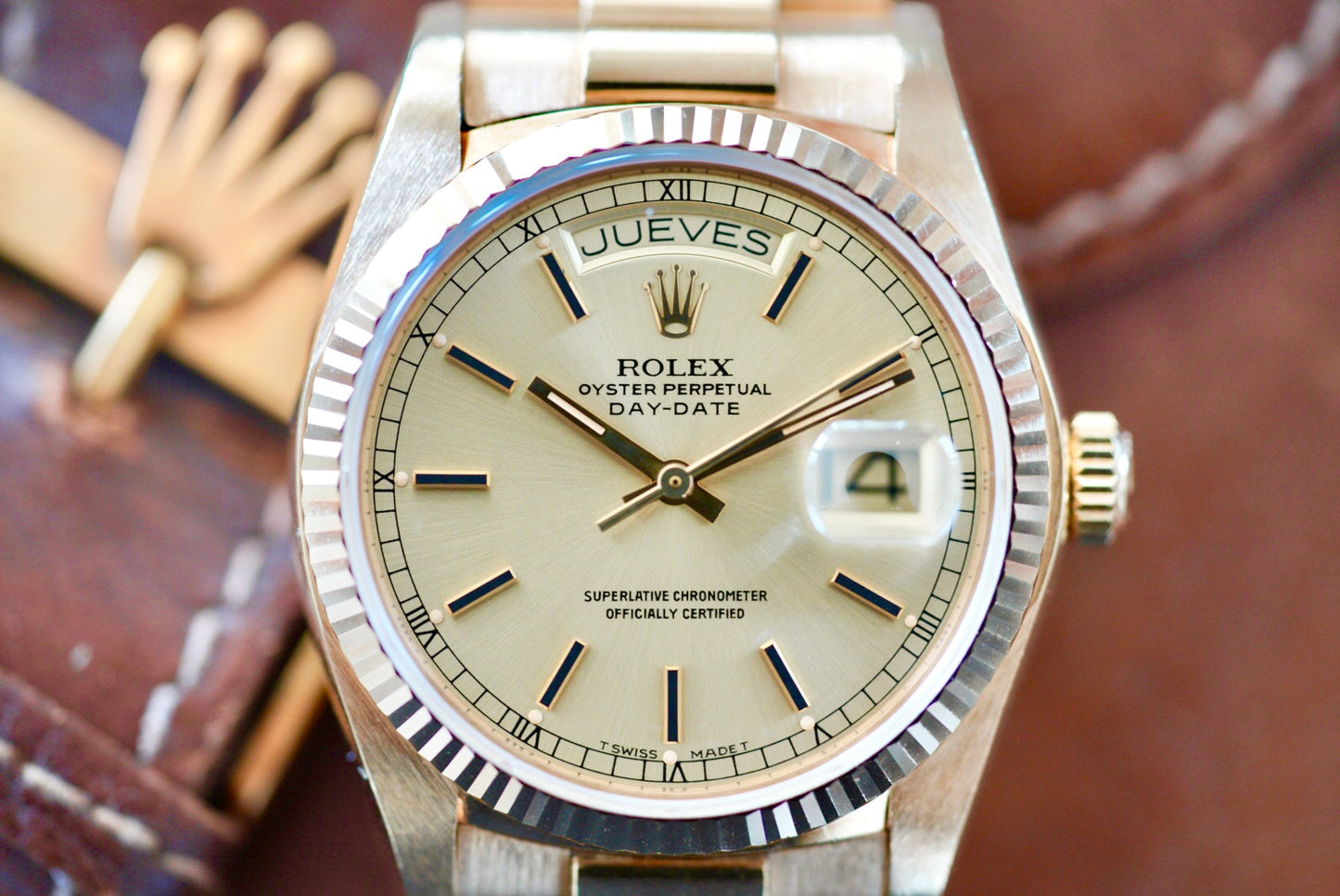 (18038) 1980 Rolex Day-Date 36mm Spanish Day Wheel