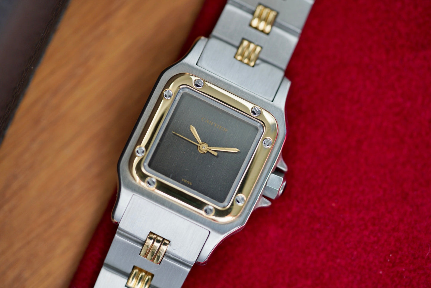 (0902) Cartier Santos Carrée 24mm Ghost Dial Godron
