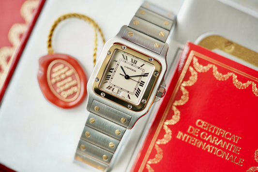 (187901) 1990s Cartier Santos Galbée Ivory/Cream Dial Quartz
