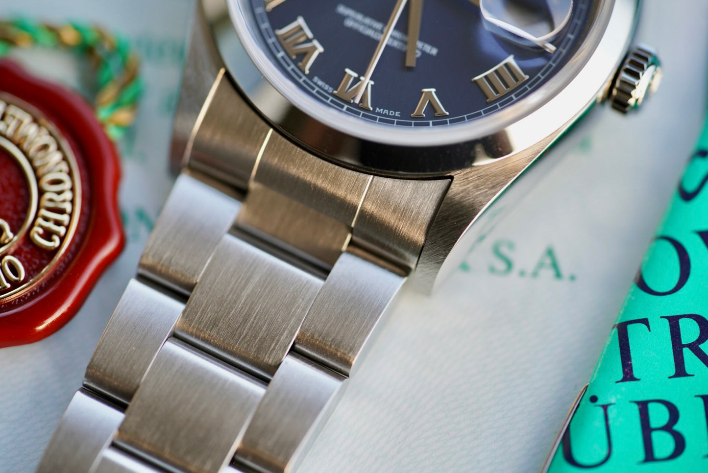 (16200) 1998 Rolex Datejust 36mm Blue Roman Dial