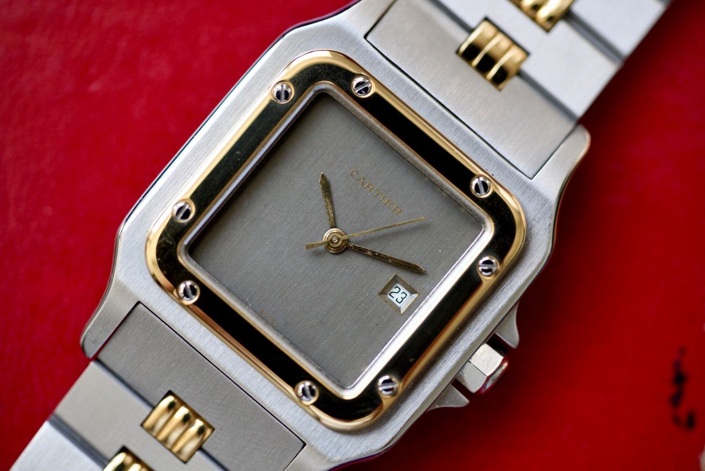 (2961) Cartier Santos Carrée Ghost Godron Bracelet 29x41mm