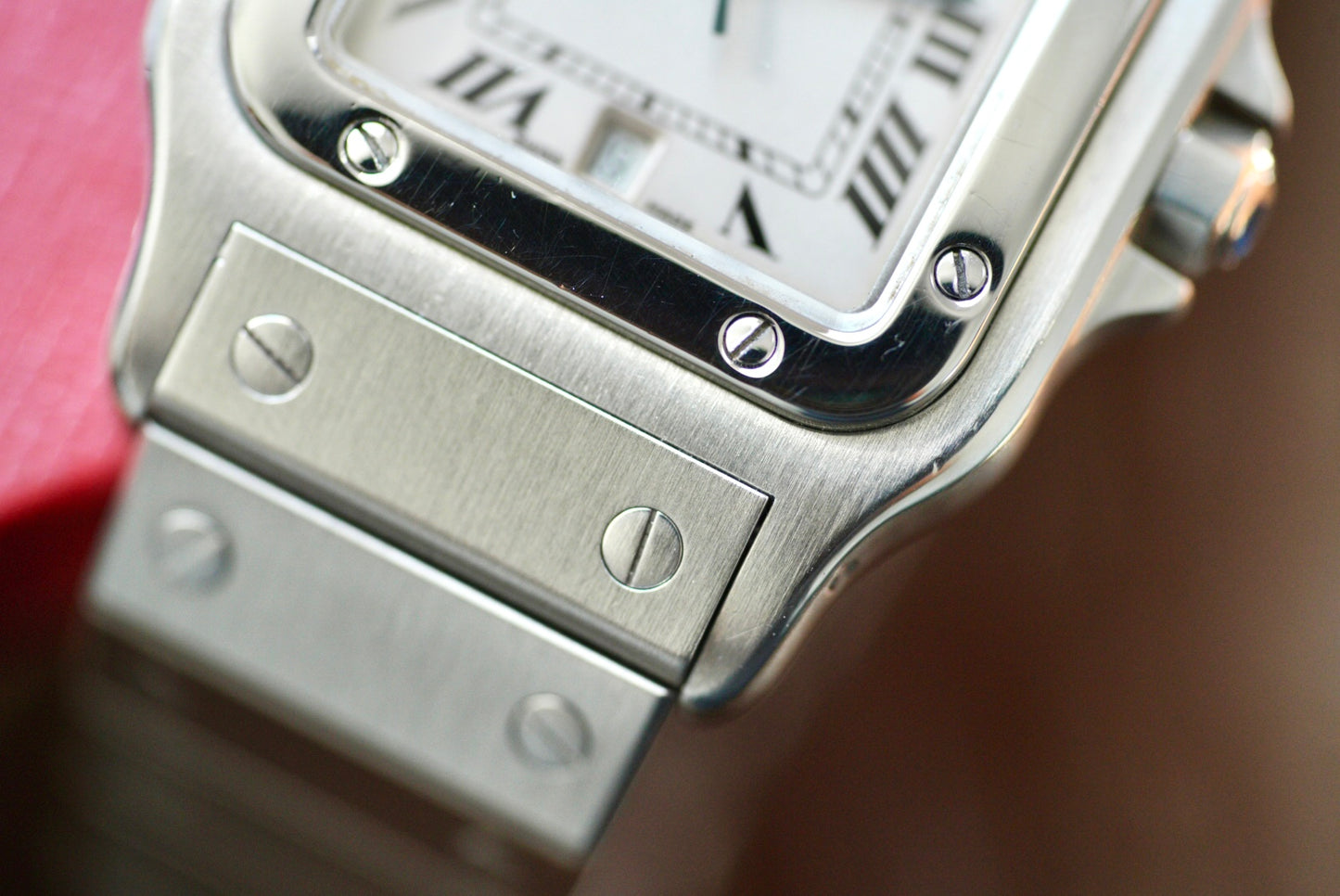 (987901) Cartier Santos Galbée Quartz White/Ivory