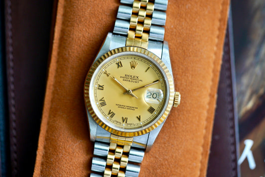 (16233) 1991 Rolex Datejust Champagne Roman Dial 36mm