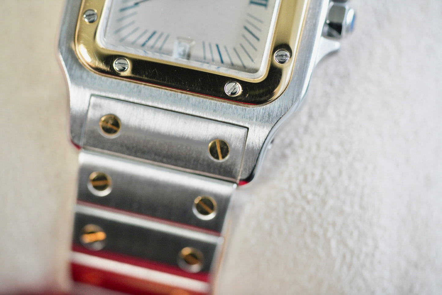 (187901) Cartier Santos Galbée Radial Blue Roman Dial 29x41mm