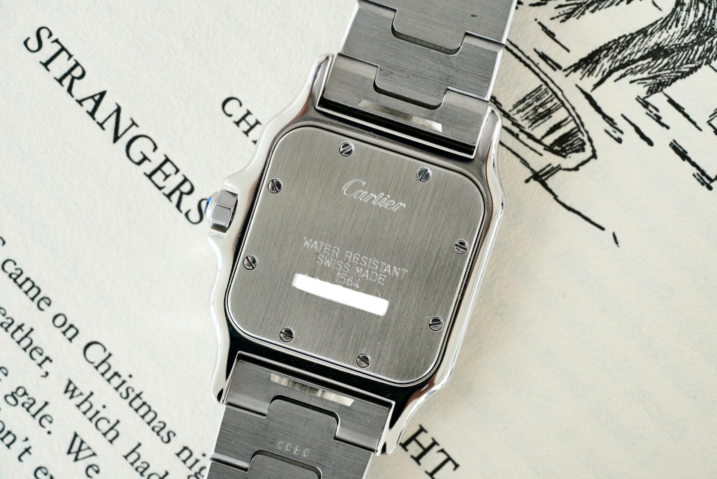 (1564) Cartier Santos Galbée ‘Cream Roman’ 29x41mm