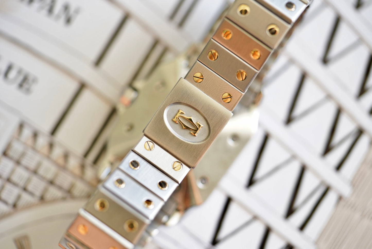 (2961) Cartier Santos Carrée Large 29mm Ivory/White Dial