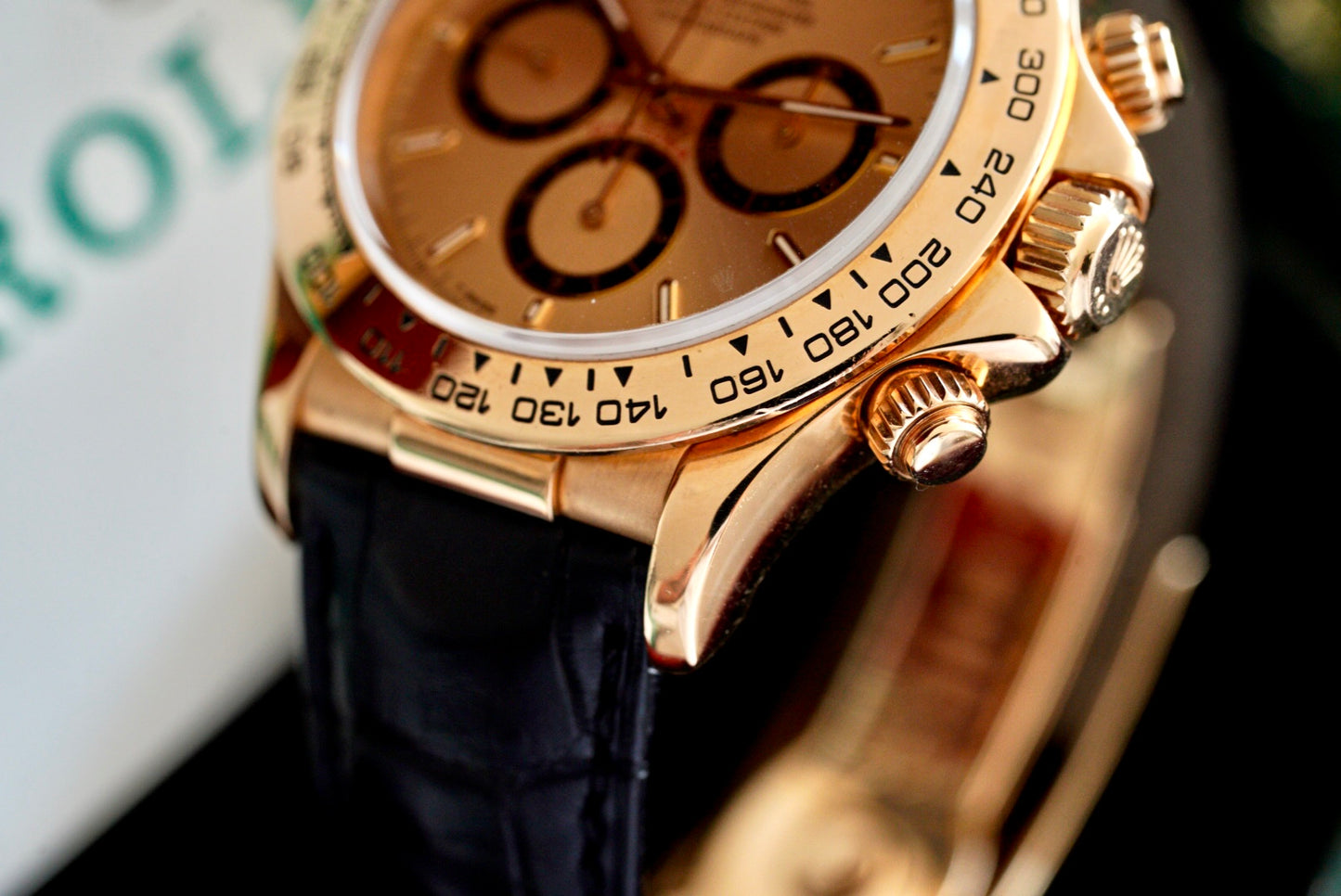 (16518) 1991 Rolex Daytona Zenith 18K Yellow Gold Champagne Dial “Inverted 6” 40mm