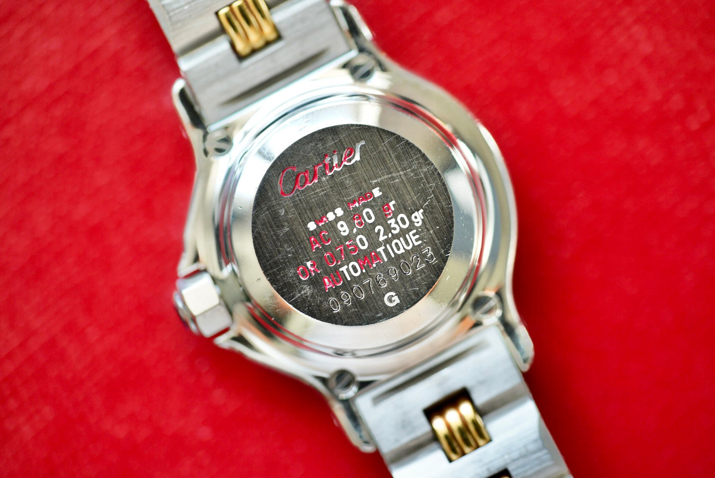 (0907) 1980s Cartier Santos Octagon Godron 24mm Automatic