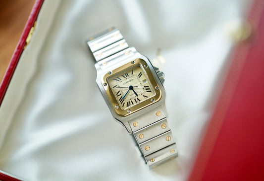 (2319) Cartier Santos Galbée ‘Roman Guilloché’