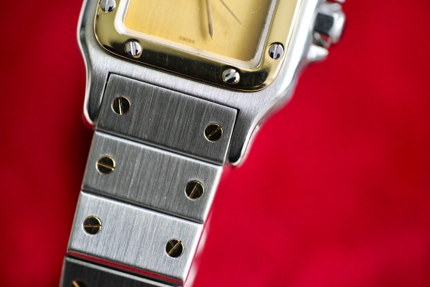 (0902) Cartier Santos Carrée 24mm ‘Golden Ghost’ Dial