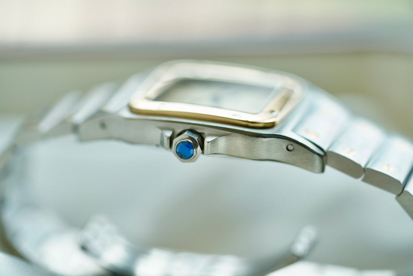(2319) Cartier Santos Galbée ‘Roman Guilloché’