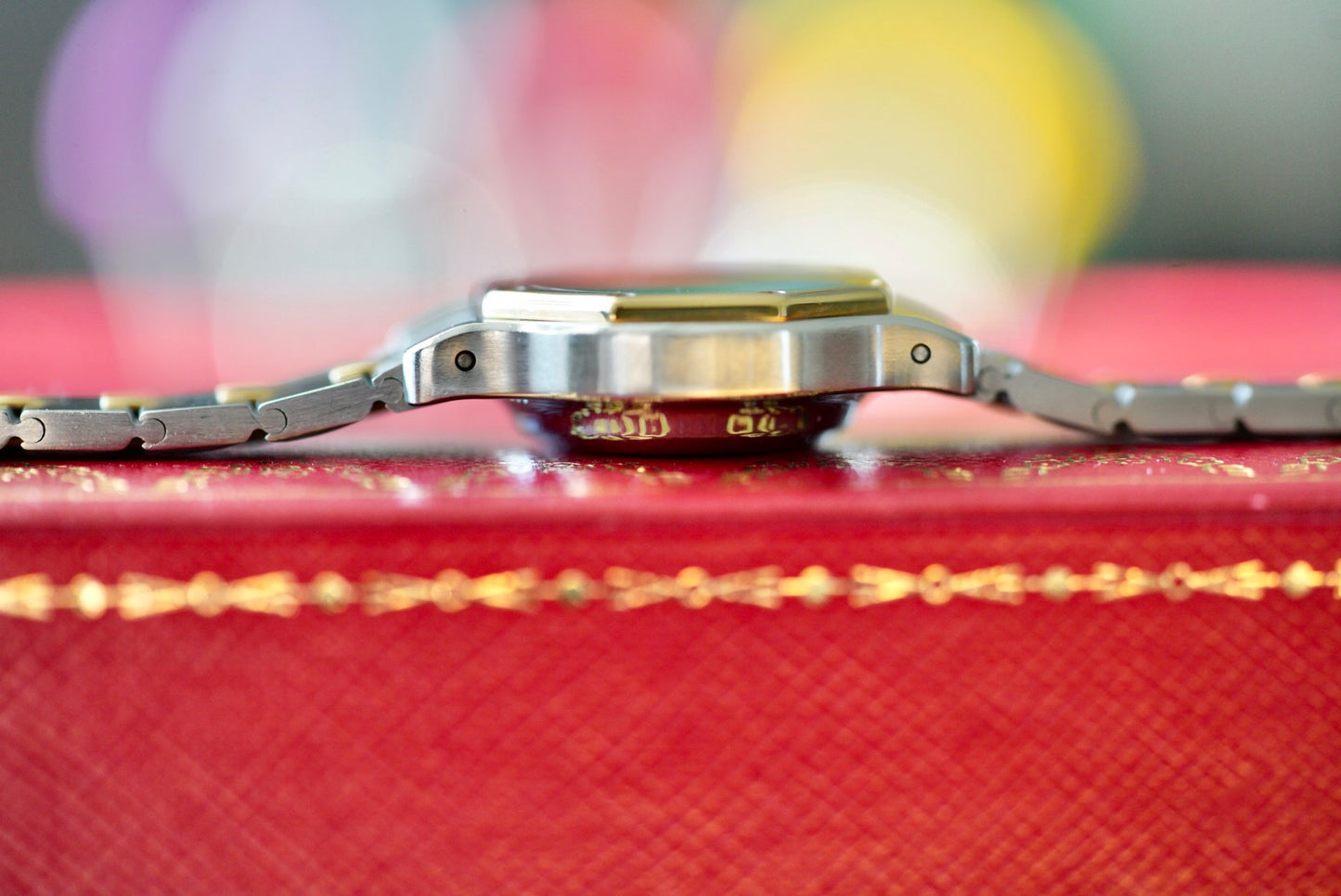 (0907) 1980s Cartier Santos Octagon Godron 24mm Automatic