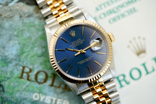 (16233) 1993 Rolex Datejust 36mm Blue Dial