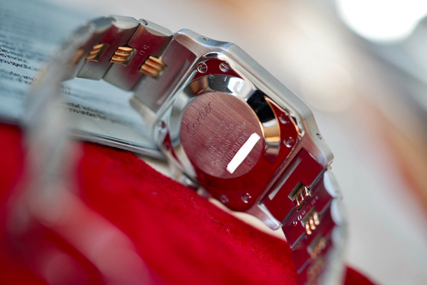 (0902) Cartier Santos Carrée 24mm Ghost Dial Godron