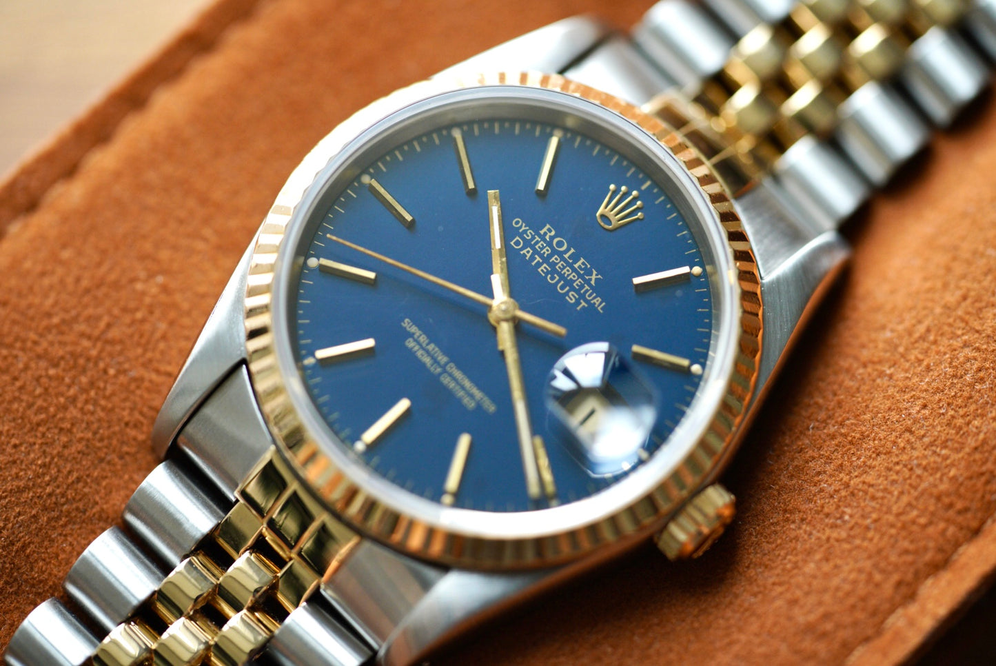 (16233) 1990 Rolex Datejust 36mm Blue Dial