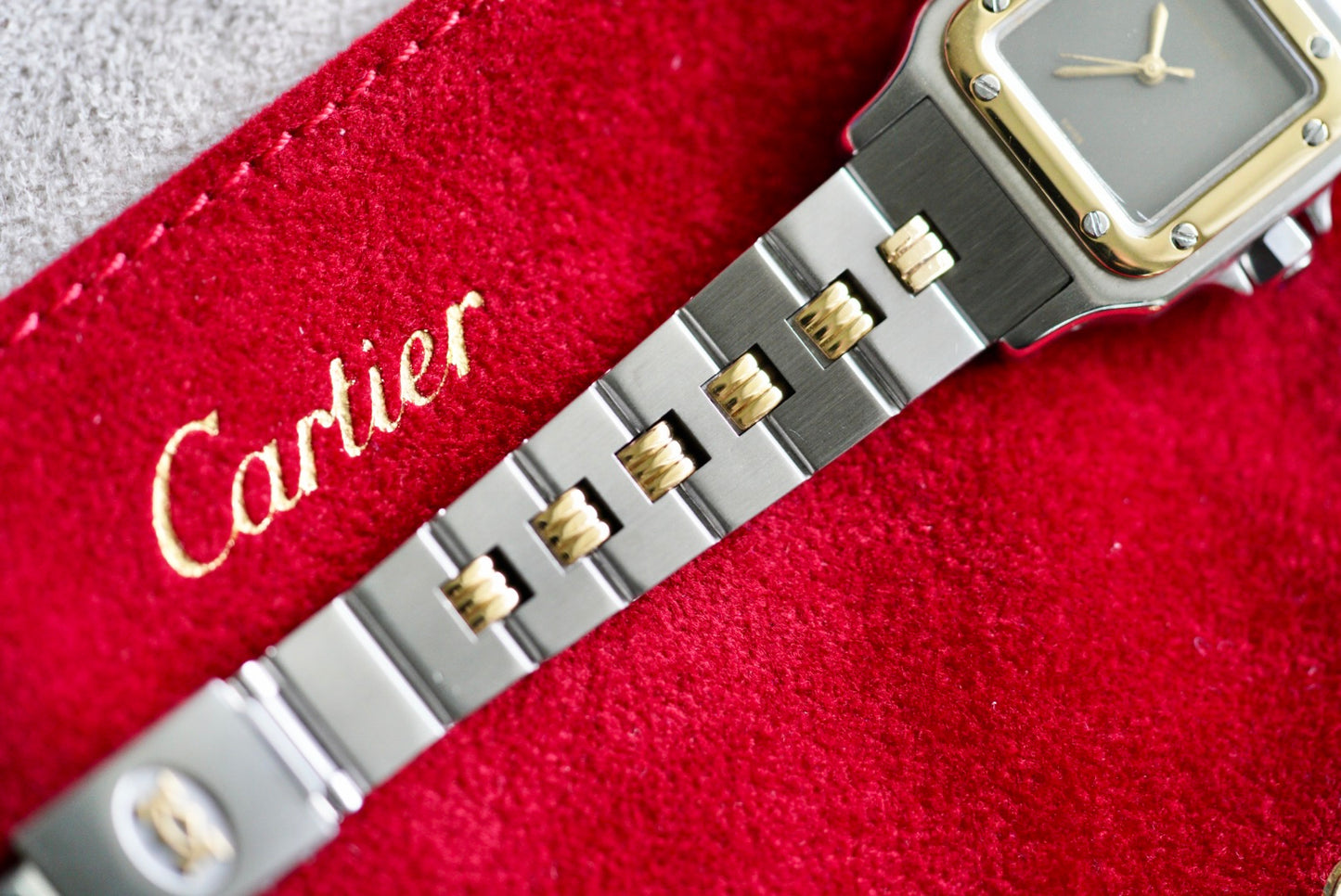 (0902) Cartier Santos Carrée 24mm Ghost Dial Godron