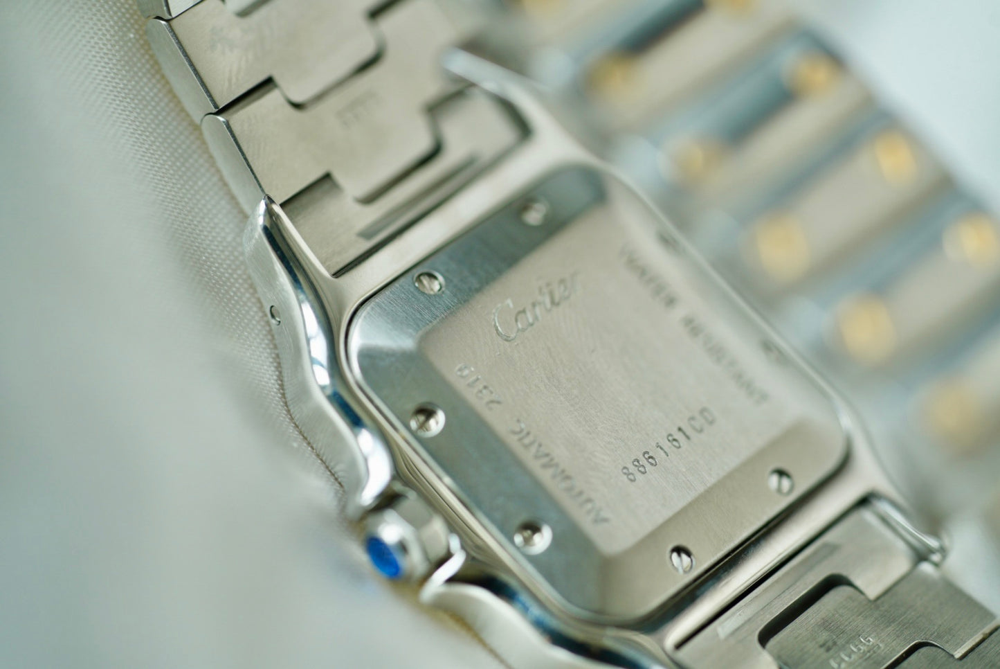 (2319) Cartier Santos Galbée ‘Roman Guilloché’