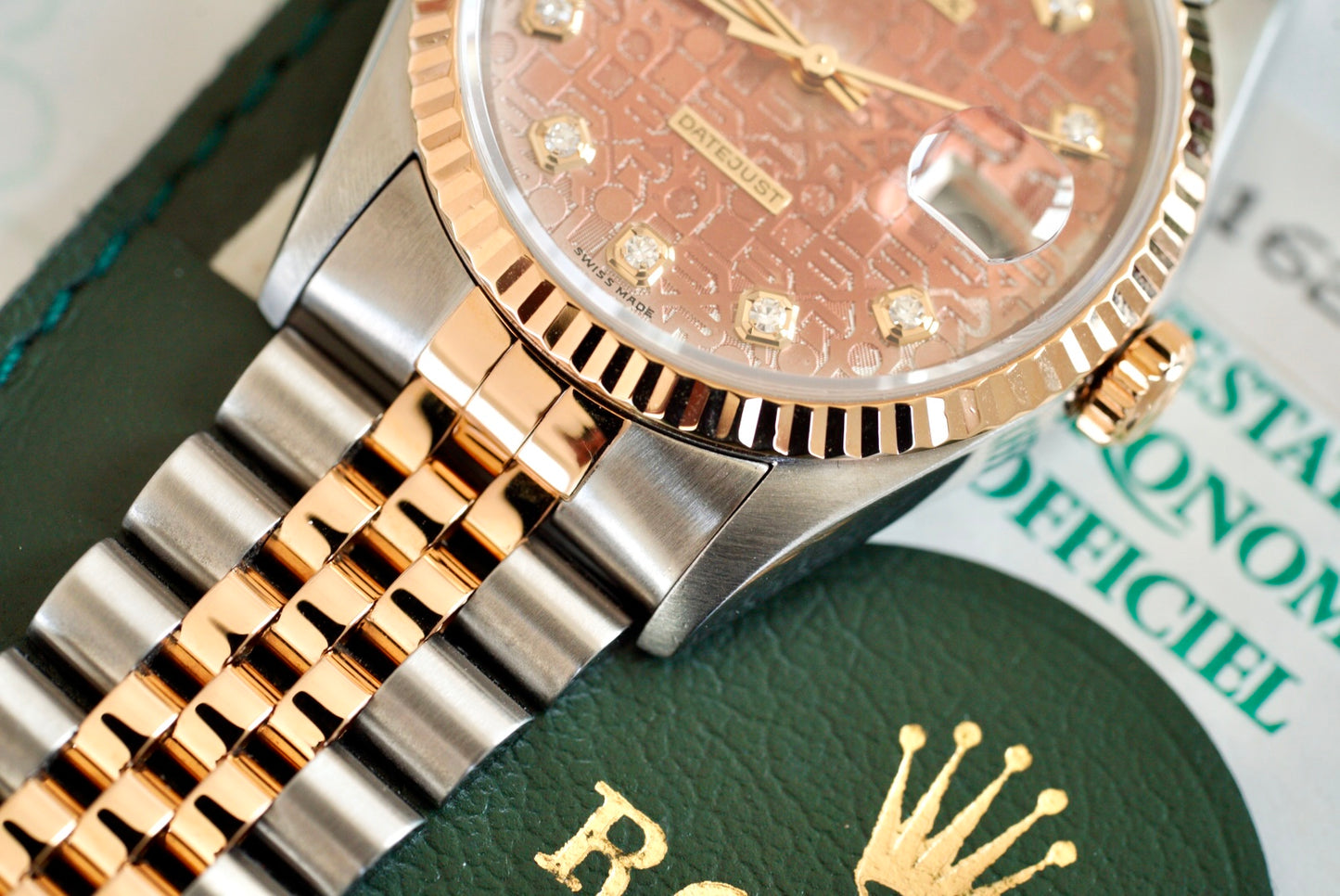 (16233) 1994 Rolex Datejust 36mm Silver ‘Salmon’ Anniversary Diamond Dial