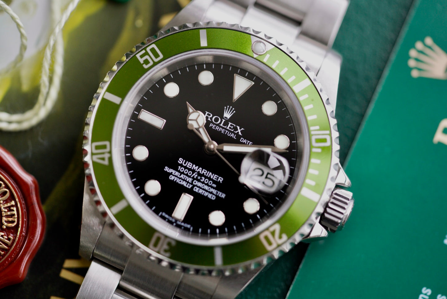 (16610LV) 2007 Rolex Submariner Date “Kermit” B3 Lime Bezel